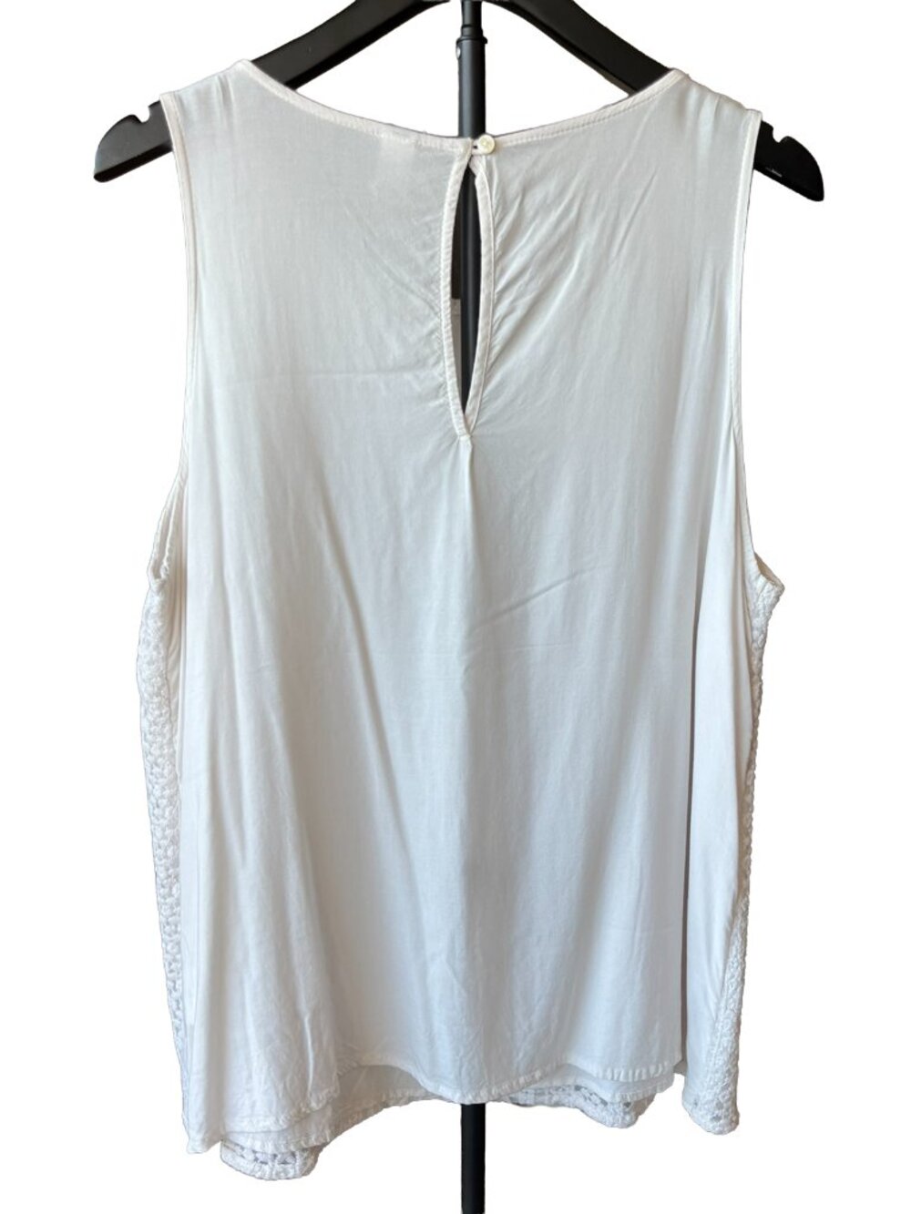 Old Navy 2X Ivory Lace Front Sleeveless Top Plus Size - Picture 2 of 7